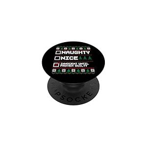 Pull de No&euml;l Moche Naughty Nice Innocent Until Guilty PopSockets PopGrip Adh&eacute;sif