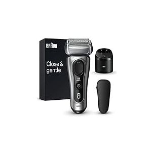 Braun Series 8 8567cc Rasoir &Eacute;lectrique Pour Homme, 4 &Eacute;l&eacute;ments De Rasage, Tondeuse De Pr&eacute;cision Int&eacute;gr&eacute;e, Station SmartCare, &Eacute;tanche, 60 Minutes D&rsquo;Autonomie, Fabriqu&eacute; En Allemagne, Argent