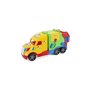 Wader 36331 - Magic Truck Benne &agrave; ordures avec Tapis Roulant et phares Lumineux, Taille env. 59,5 cm, pour Enfants &agrave; partir de 3 Ans, Convient comme Cadeau pour Jeux cr&eacute;atifs