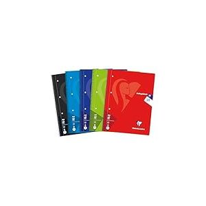 Clairefontaine 307220C - Cahier &agrave; spirales Mimesys, DIN A4, 21 x 29,7 cm, 80 feuilles, ligne 20, vierge avec marge, couleurs assorties, 1 pi&egrave;ce