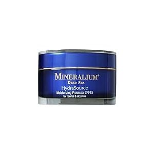 Mineralium - Crème Protectrice Hydratante SPF15 pour Peaux Normales à Sèches - Minéraux de la Mer Morte, Aloe Vera et Vitamine E - Hydratation et Protection UV - Sans Sulfates ni Parabènes - 50ml