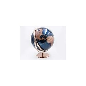 MASCAGNI - Globe terrestre Lumineux Vertical pivotant - Couleur Bleu - R&eacute;tro&eacute;clairage LED - Mappemonde Diam&egrave;tre 30 cm