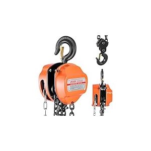 VEVOR Palan Manuel &agrave; Cha&icirc;ne, Capacit&eacute; Charge 2 T, Hauteur de Levage 3 m, avec Crochet Robuste, Cha&icirc;ne G80, Syst&egrave;me de Frein &agrave; Double Cliquet, Levage de Marchandise pour Garages, Chantiers, Entrep&ocirc;ts