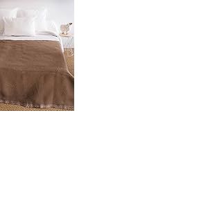 Toison d’or Couverture Volta en Laine Woolmark, 240cm x 260cm Taille, Chamois