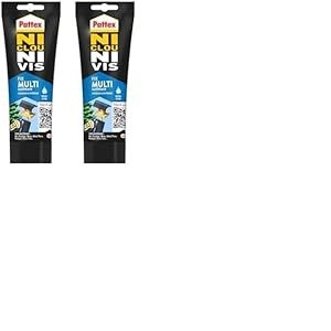 Pattex Ni Clou Ni Vis(tube de 142 g) Fix Multi Mat&eacute;riaux Int&eacute;rieur et Ext&eacute;rieur, colle de fixation, colle forte tous supports, mastic blanc (Lot de 2)