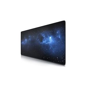 CSL Tapis de souris de gaming XXL 900 x 400 mm - XXL avec motif - Sous-main de table grande taille - Améliore la précision et la vitesse - Convient également pour souris et clavier Roccat Razer Logitech - Space