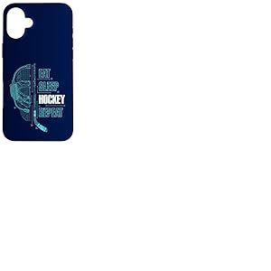 Eat Sleep Hockey Repeat Gamer Kid Teen Hockey Player Gaming Coque pour iPhone 16 Plus