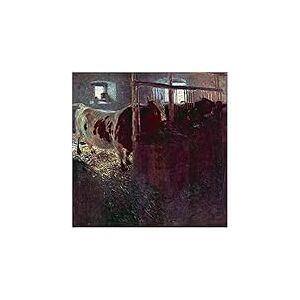 ArtPlaza Klimt Gustav - Cows in Stall Panneau Décoratif, Bois, Multicolore, 50 x 1.8 x 50 cmAS90259