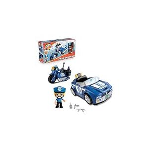 Action Heroes Police Car and Bike, Voiture et Moto de Police avec 1 Personnage. pour Enfants et Filles à partir de 4 Ans, célèbre ACN05010