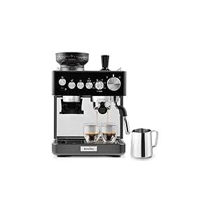 Machine à Espresso Barista Sense Breville - Cafetière à Grains avec Moulin à Café et Mousseur à Lait Intégrés - Buse à Vapeur Tempsense - Pompe Italienne 15 Bars - Noir - Vcf187X