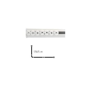 Spirella, Barre Tringle pour Rideau de Douche d'angle à Fixer en Alu, Modèle Surprise, Adapté à Tous Les Rideaux, Glisseurs Inclus, Ajustement Facile, 170x175cm, Blanc