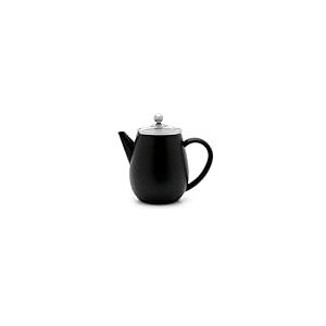 Bredemeijer Théière à double paroi 0,5 l – Petite théière isotherme en acier inoxydable noire avec couvercle en verre et filtre à thé – Idéale pour les thés en vrac