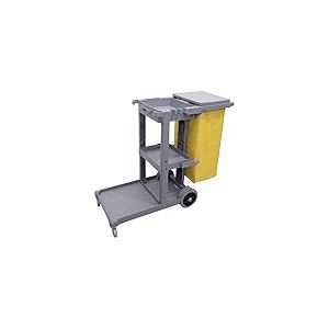 Jofel - AZ16000 Chariot de service Eco avec sac, chariot de nettoyage, 1 grand plateau et 2 petits, grand sac de 82 l, multifonction pour tous types de services de nettoyage