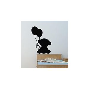 Ambiance Sticker Ardoise Tableau Noir - Stickers Muraux Adh&eacute;sif Effa&ccedil;able - Nounours avec des Ballons - H110 x L80 cm