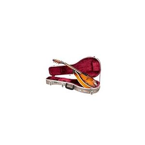 Crossrock Étui Mandoline A-Style ABS | Coque Mate Champagne, Serrure, Rangement Intérieur, Bretelles Amovibles – Étui Résistant et Léger