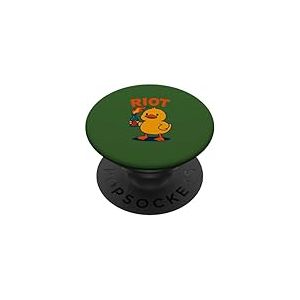 Mignon canard rebelle dessin animé drôle protestation humour art PopSockets PopGrip Adhésif