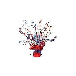 Beistle l&eacute;opard 50806-rwb Star Gleam 'n pi&egrave;ce ma&icirc;tresse Rafale, 38,1 cm