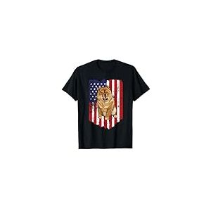 Drapeau Américain Chow Chow Usa T-Shirt