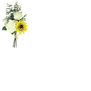 Flair Flower Bouquet artificiel de tournesols roses eucalyptus accessoires floraux artificiels fleurs artificielles Bouquet de fleurs en soie bouquet de fleurs Arrangements floraux Bouquet de roses bouquet