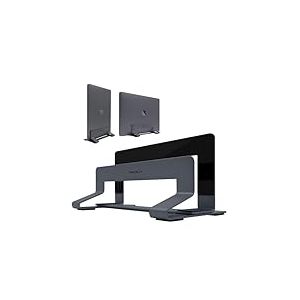 Macally Support Vertical pour Ordinateur Portable – réglable à compatibilité Universelle – Économise l'espace et améliore la Circulation de l'air – Utilisation comme Support ou Station d'accueil