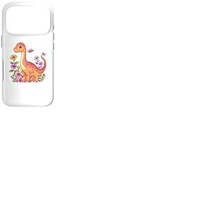 Brachiosaure Mignon avec des Fleurs I Kids Brachiosaure Coque pour iPhone 17 Pro