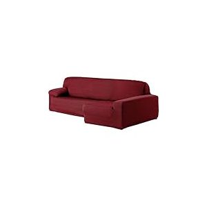ECOMMERC3 Housse de canapé d'angle élastique en Jacquard, accoudoir Long Droit, Bordeaux, Ajustement Universel avec Mousse de Fixation et élastiques antidérapants