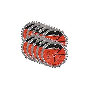 TCT TS55 Lot de 10 lames de scie 160 mm x 48 dents x 20 mm alésage, WELLCUT