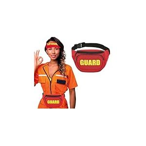FIESTAS GUIRCA | Ensemble Casquette et Visière de Sauveteur (Taille Unique) - Accessoire pour Costume de Sauveteur pour Carnaval et Halloween - Idéal pour Tous - Rouge