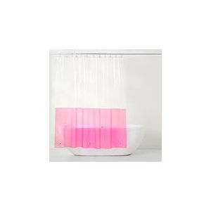TOWN & COUNTRY PLAY Ciara Mod Doublure de Rideau de Douche 100% PEVA avec œillets antirouille, imperméable, Transparent/Rose, 177,8 x 182,9 cm