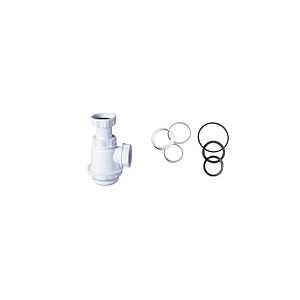 Wirquin lot de 2 : 1 siphon lavabo Ø32 mm à culot court + 1 kit de joints multiples siphon Ø32, Ø36, Ø40 mm