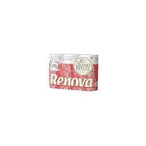 Renova Papier Hygi&eacute;nique Grand Royal| 6 rouleaux | Feuilles extra-larges | Extra confort|4 plis blanc