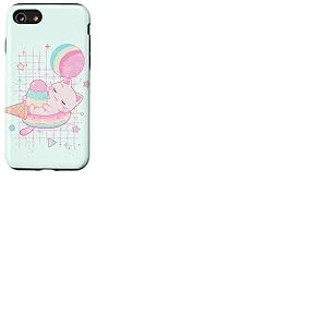 Kawaii Fraise Lait Chat Pastel Glace Galaxie Coque pour iPhone SE (2020) / 7/8