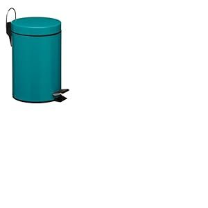 Premier Housewares Poubelle à Pédale de 3 ltr, Bac à Ordures Couleur Turquoise, Seau Intérieur en Plastique