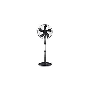 Brightium Ventilateur sur pied : ventilateur de 55 W avec base ronde de 410 mm, 4 boutons et 5 pales de 16 pouces pour un air frais et efficace