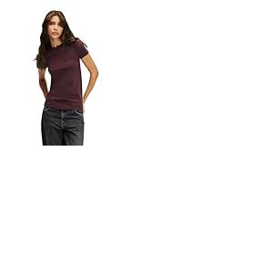 Karl Lagerfeld Jeans, Femme, T-Shirt Slim &Agrave; Manches Courtes Essentail Avec Petit Logo, Coupe Slim, Violet, L