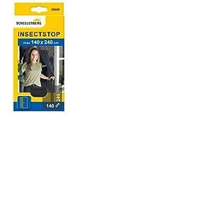 Schellenberg 20509 Rideau moustiquaire amovible pour porte, recoupable aux dimensions souhaitées, sans perçage, avec auto-aggripant de fixation, 140 x 240 cm Anthracite