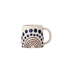 Bloomingville Shama Tasse à pois bleus 500 ml avec tasse à café en céramique