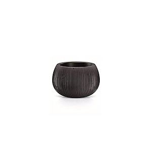 Prosperplast Beton Bowl Pot de fleurs en plastique 2 en 1 avec pot rond en couleur ciment noir 16,1 (Hauteur) x 23,8 (Profondeur) x 23,8 (largeur) cm