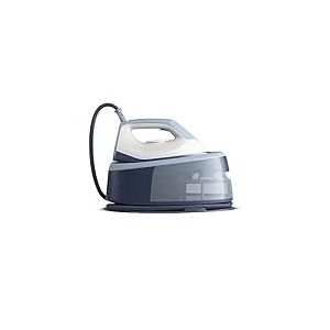 Philips Centrale Vapeur séries 3000 - Puissance 2400 W, Effet Pressing 350g, Pression 6 bars, Semelle en Céramique, Léger et compact, Réservoir 1.4L, Azur (PSG3000/20)