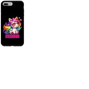 Regina Nom personnalis&eacute; Licorne Color&eacute;e Femmes Filles Coque pour iPhone 7 Plus/8 Plus
