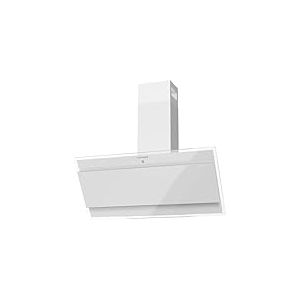 Corbero - Hotte décorative 90 cm | ONEGA975W | Verre blanc | 230 W | 3 vitesses | Contrôle tactile | Débit 750 m3/h | Verre trempé | Filtre aluminium 3 couches | Filtre charbon blanc