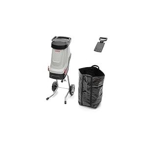 IKRA broyeur de végétaux électrique IMH 2800, sac de ramassage 45l inclus, 2800W, couteaux réversibles à longue durée de vie