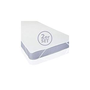 Lumaland 2X Prot&egrave;ge-Matelas Imperm&eacute;able 90x200 cm | Certifi&eacute; Oeko-TEX | Surmatelas Imperm&eacute;able & Respirant | Surface 100% Coton | Silencieux & sans gr&eacute;sillement