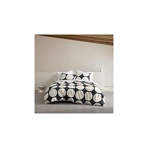 MARIMEKKO - Parure de lit pour Grand lit, en Coton Bio avec taies d'oreiller Assorties, décoration d'intérieur audacieuse et Moderne, certifiée GOTS (Gris kivet, Grand lit)