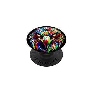 Aigle Pop Art Couleurs Vives Aigle Royal Fauconnier Chasseur PopSockets PopGrip Adhésif
