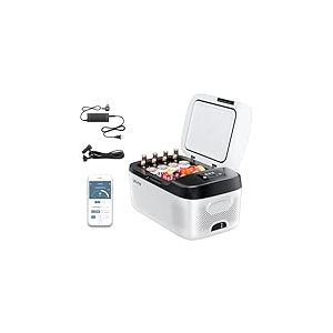 VEVOR Glaci&egrave;re &Eacute;lectrique &agrave; Compression de Voiture 15 L, R&eacute;frig&eacute;rateur Portable -20 &deg;C &agrave; 20 &deg;C, Mini Frigo Auto pour Camping Voyage Plage Bateaux P&ecirc;che, 12/24 V DC et 100-240 V AC, Contr&ocirc;le via APP