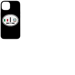 Autocollant ovale pour voiture avec drapeau et blason Italie Coque pour iPhone 13