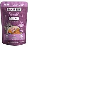 Sanabelle Freshe Mieze – Poulet | Sachet de 100 g entièrement recyclable | Nourriture humide pour chats cuite à la vapeur | Nourriture pour chat comme fraîchement cuite | Une marque de nourriture pour