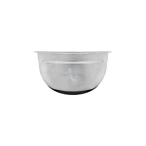 GAULT&MILLAU - Bol Cul de Poule 24 cm - Fonctionnalité et élégance - Parfait pour toutes vos préparations - Lot de 1, Inox Brossé, Silver