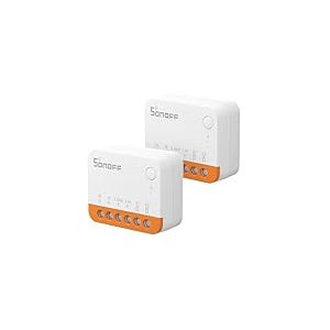SONOFF MINIR4 WIFI Interrupteur Sans Fil, 2 Voies Interrupteur Intelligent Micromodule, Mode Détacher le Relais, Contrôle APP, Mini Smart Switch Compatible avec Alexa, Google Home,10A/2200W (2 Pack)